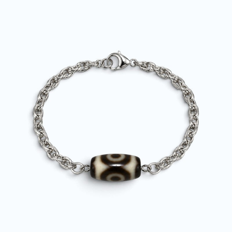Lotus Three Eye Dzi Bead Bracelet