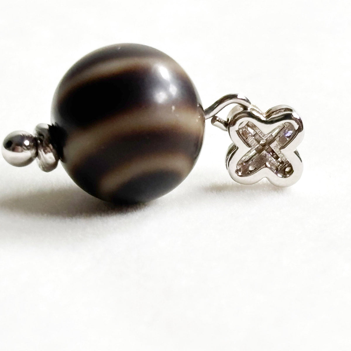 Striped Dzi Bead Pendant
