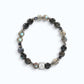 Letter A | Grey Moonstone & Black Auralite Bracelet