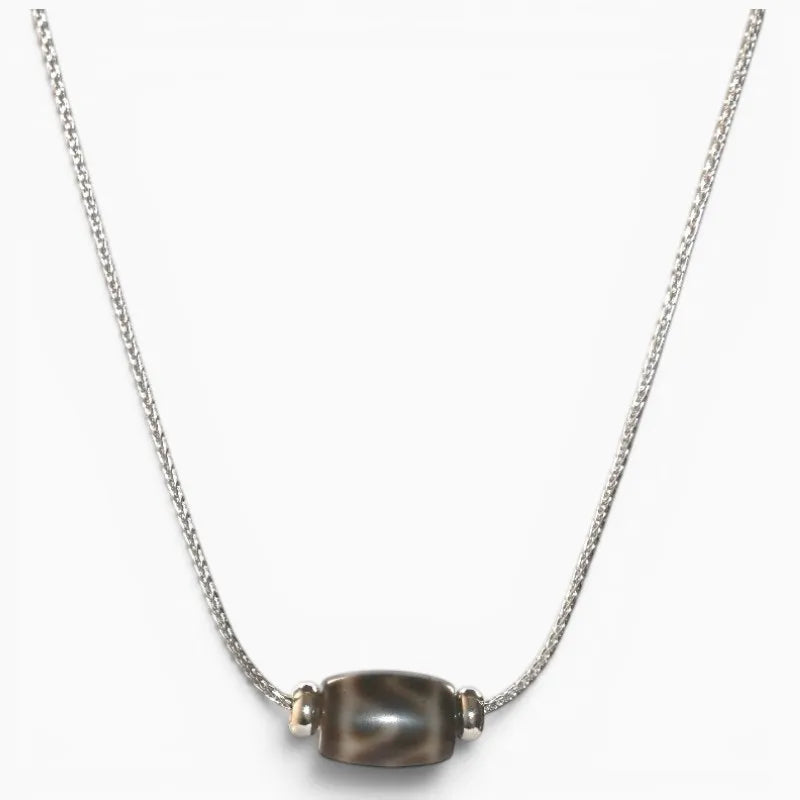 Six Eye Tiger Tooth Dzi Bead