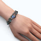 Labradorite Charm + Aquamarine Phantom Quartz w/ Sweden Meteorite Bracelet
