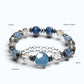Aquamarine Charm + Kyanite w/ Brookite in Quartz Bracelet