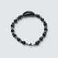 Silver Obsidian Charm w/ Blue Tiger Eye Bracelet