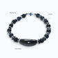 Silver Obsidian Charm w/ Blue Tiger Eye Bracelet