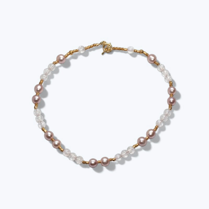 Kunzite w/ Freshwater Pearl Anklet