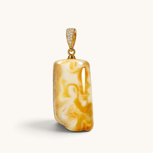 White Amber Pendant