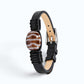 Wave Dzi Bead Leather Bracelet