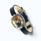 Rainbow Inclusion Quartz w/ Hematoid Quartz Leather Bracelet