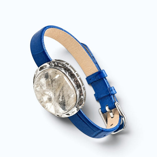 White Rabbit Fur Quartz Leather Bracelet
