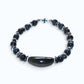 Silver Obsidian Charm w/ Blue Tiger Eye Bracelet