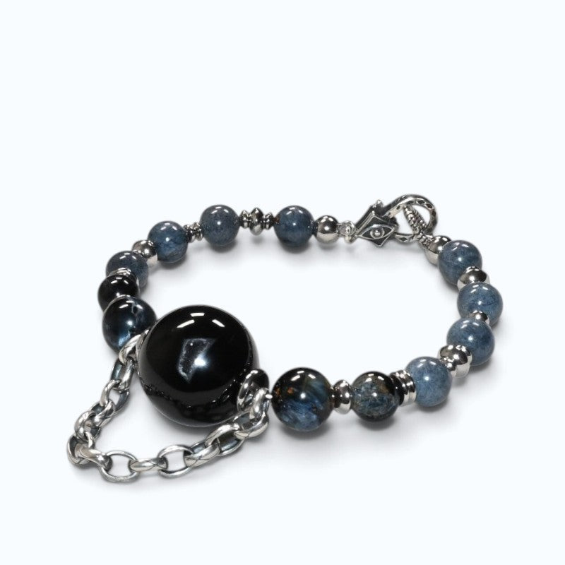 Agate Charm w/ Pietersite Bangle