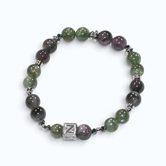 Letter Z | Eye Auralite & Green Lithium Mica Bracelet