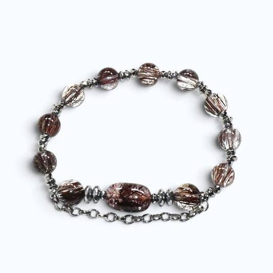 Red Copper Rutilated Quartz Charm w/ Red Copper Rutilated Quartz Bracelet