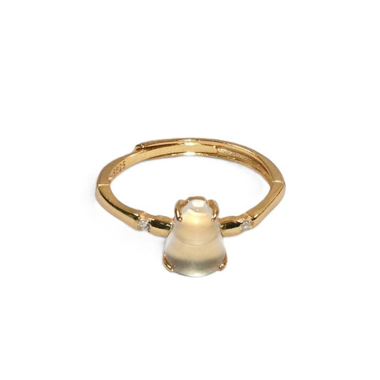 Golden Prehnite Gourd Ring