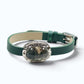 Green Phantom with Yellow Phantom Quartz Leather Bracelet