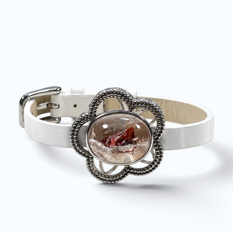 Manifestation Quartz Leather Bracelet