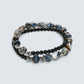 Silver Chrome Heart Charm + Pietersite w/ Hypersthene Bracelet