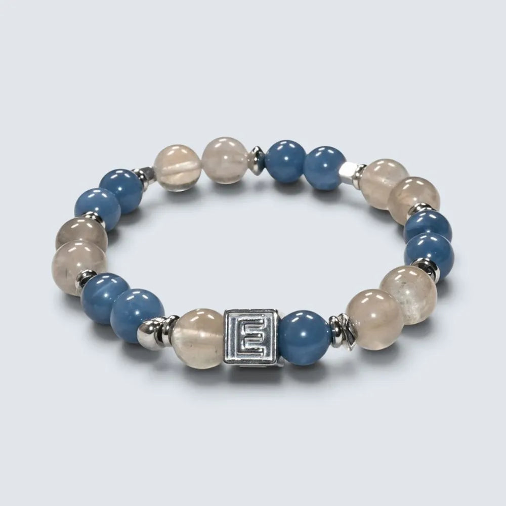 Letter E | Moonstone Mica & Blue Opal Bracelet