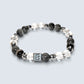 Letter B | Clear Quartz & Black Auralite Bracelet