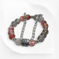 Silver Chrome Heart Cross Charm + Auralite 23 w/ Labradorite Bracelet