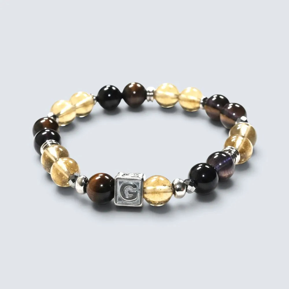 Letter G | Libyan Desert Glass & Iolite Bracelet
