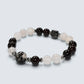 Black Herkimer Diamond Charm + Moonstone w/ Garnet Quartz Bracelet