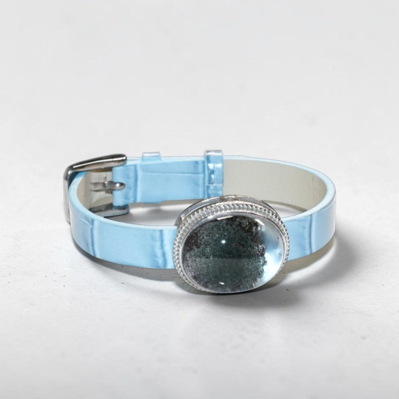 Green Phantom Quartz Leather Bracelet