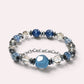 Aquamarine Charm + Kyanite w/ Brookite in Quartz Bracelet
