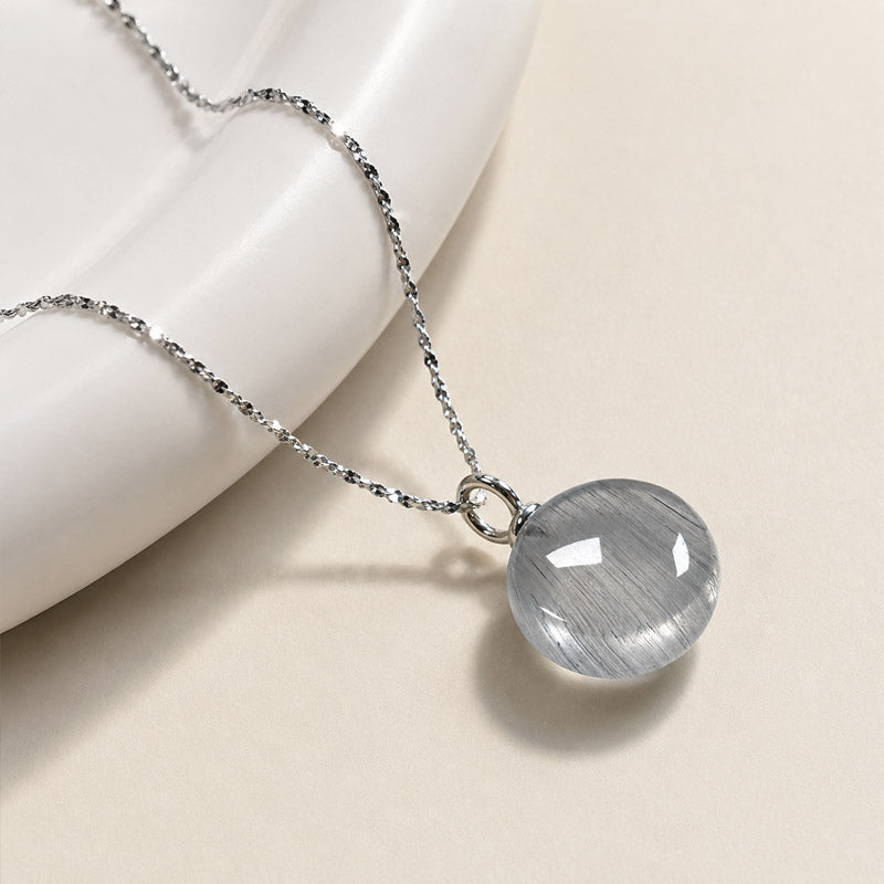 Blue Rabbit Fur Quartz Pendant