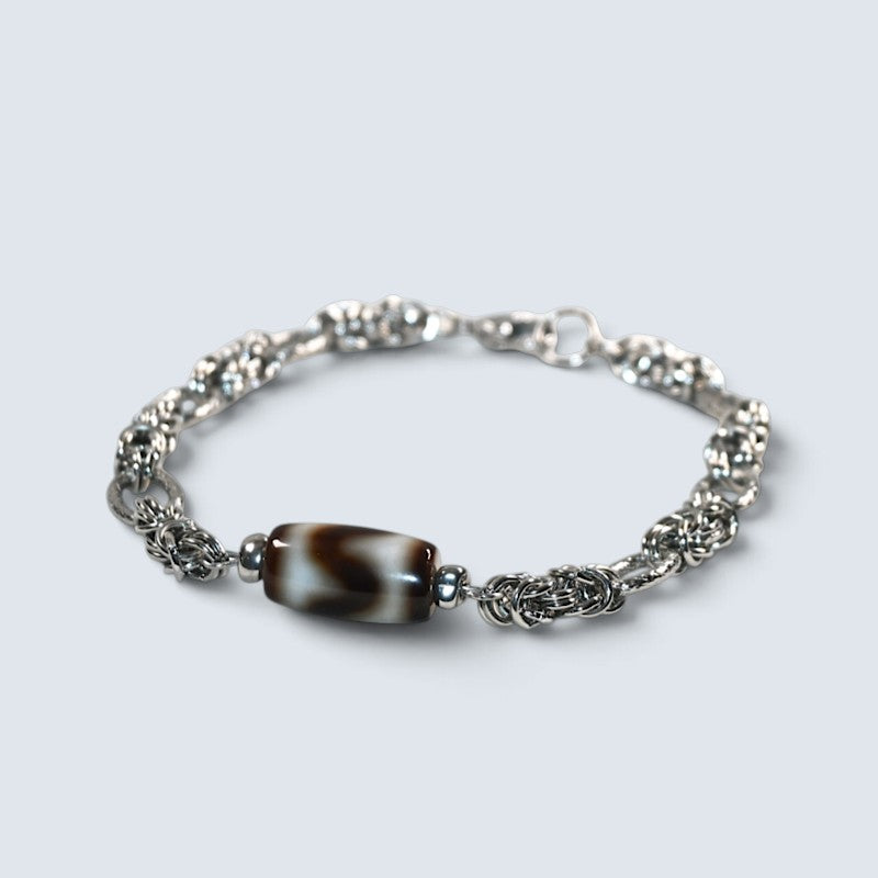 Tiger Tooth Dzi Bead Bracelet