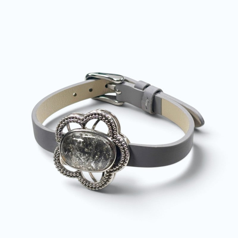 Chalcopyrite Leather Bracelet
