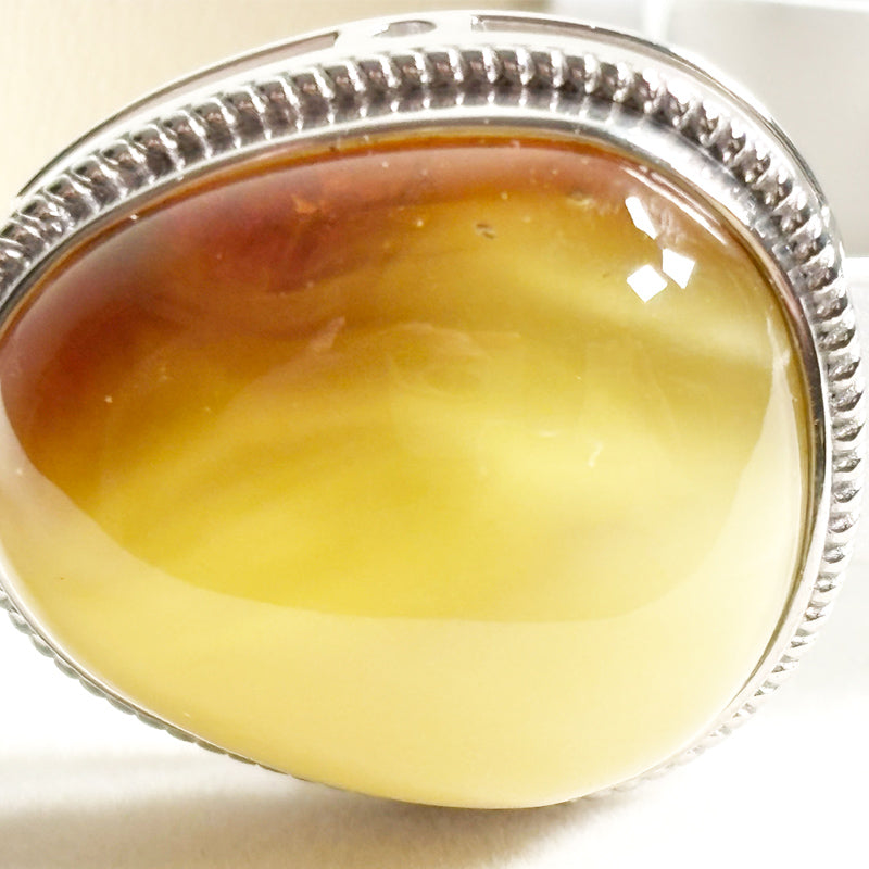 Yellow Amber Leather Bracelet