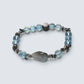 Labradorite Charm + Aquamarine Phantom Quartz w/ Sweden Meteorite Bracelet
