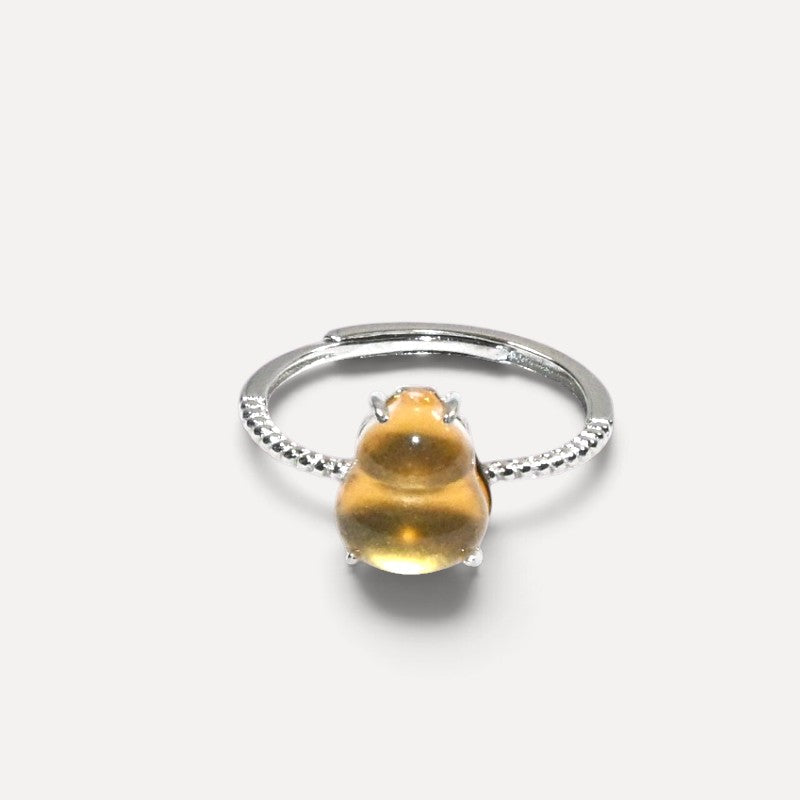 Golden Prehnite Gourd Ring
