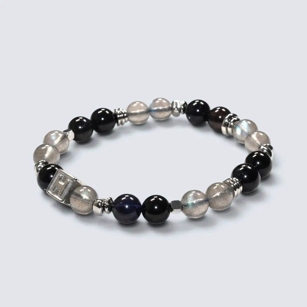 Letter H | Grey Moonstone & Iolite Bracelet