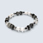 Letter B | Clear Quartz & Black Auralite Bracelet