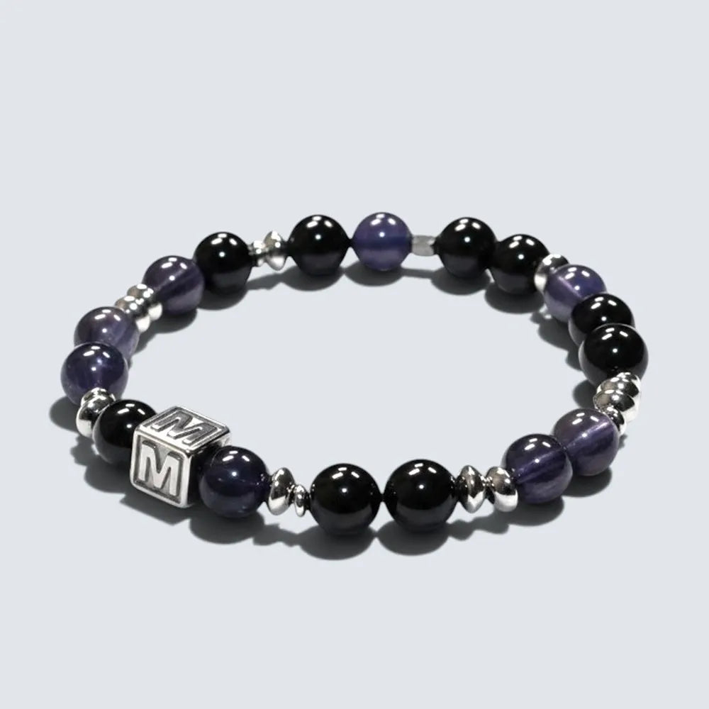 Letter M | Iolite & Black Tourmaline Bracelet