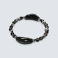 Double Silver Obsidian Charm w/ Black Skeletal Sunstone Bracelet