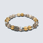Letter O  | Grey Moonstone & Libyan Desert Glass Bracelet