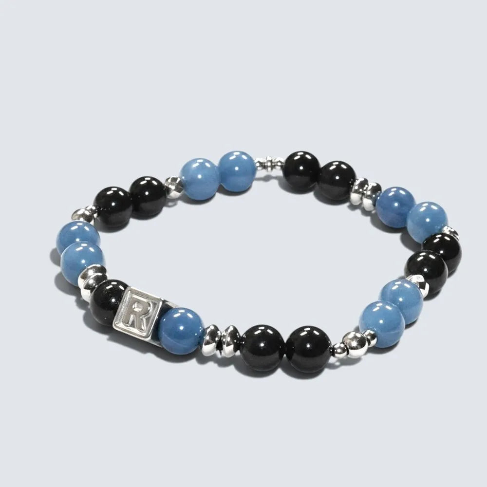 Letter R  | Green Phantom Quartz & Blue Opal Bracelet