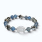 White Rabbit Fur Quartz Charm + Kyanite w/ Brookite in Quartz Bracelet