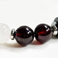Black Herkimer Diamond Charm + Moonstone w/ Garnet Quartz Bracelet