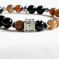 Letter P | Peach Moonstone & Hypersthene Bracelet