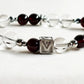 Letter V | Clear Quartz & Garnet Bracelet