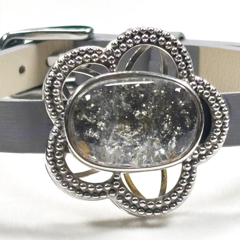Chalcopyrite Leather Bracelet