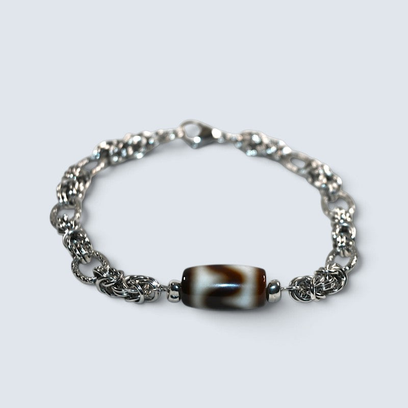 Tiger Tooth Dzi Bead Bracelet