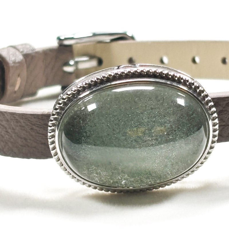 Green Phantom Starry Quartz Leather Bracelet