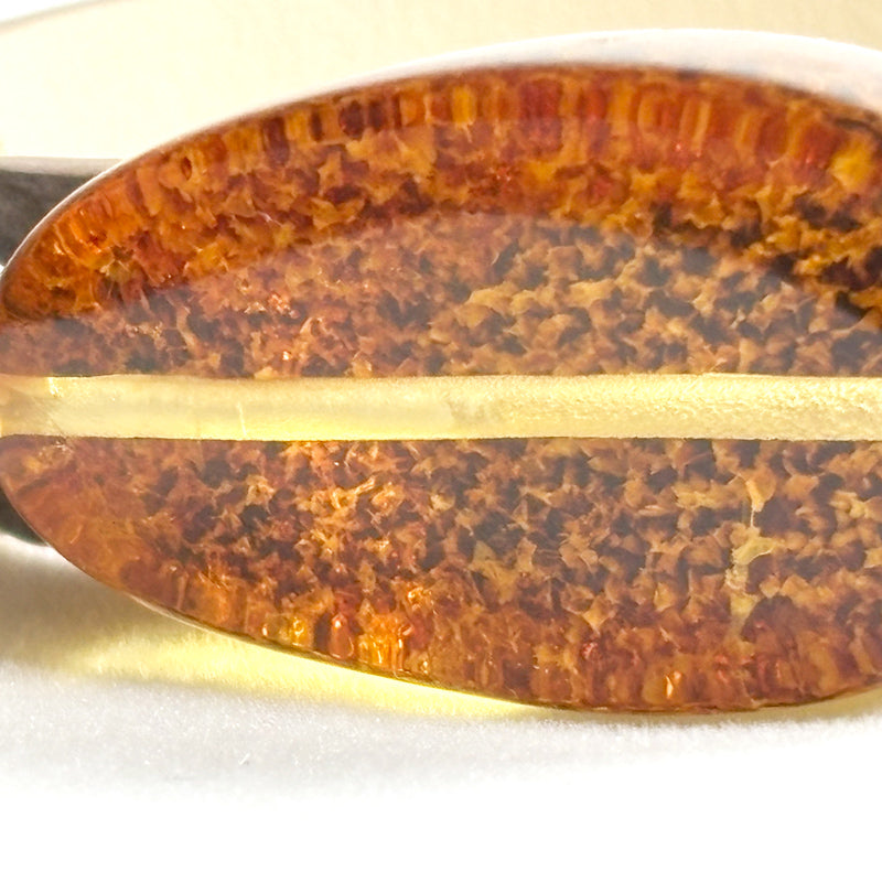Golden Amber Leather Bracelet