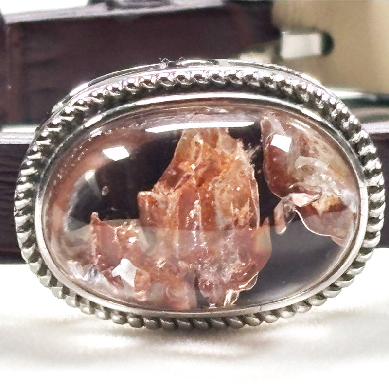 Orange Calcite Leather Bracelet