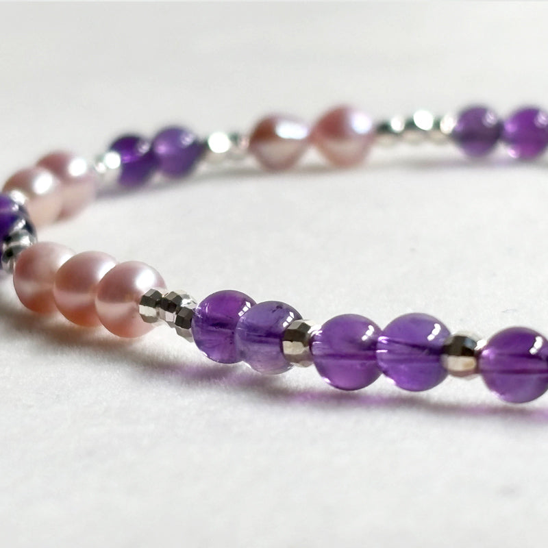 Amethyst w/ Freshwater Pearl Anklet